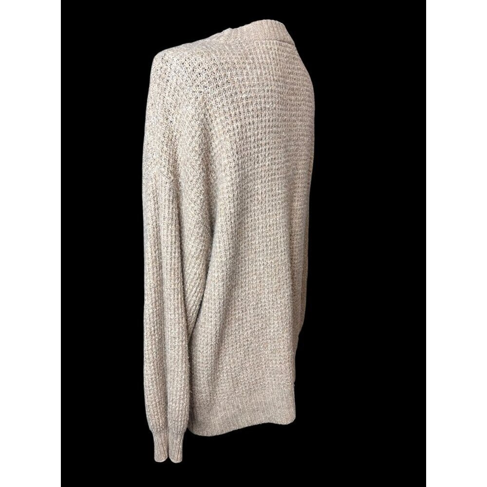 American Eagle Knit Long-Sleeve Sweater Womens Beige Womens Relaxed Fit coastal - Picture 3 of 10